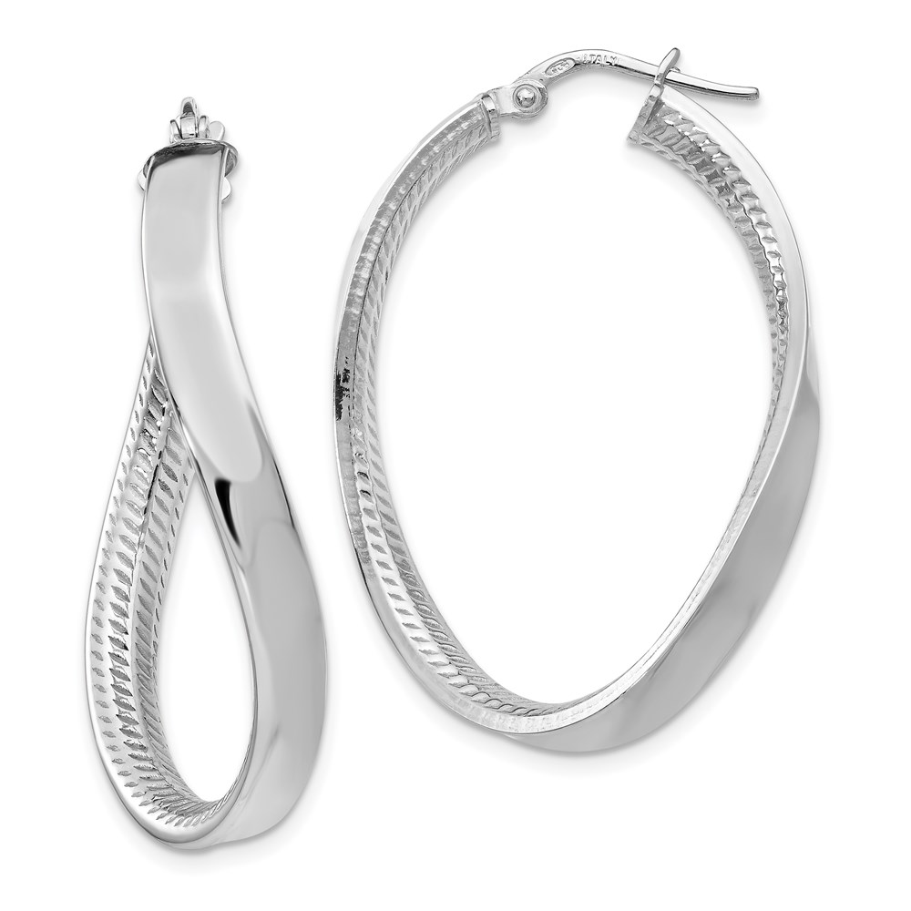 Sterling Silver Polished Textured Hoop Earrings Brummitt Jewelry Design Studio LLC Raleigh, NC