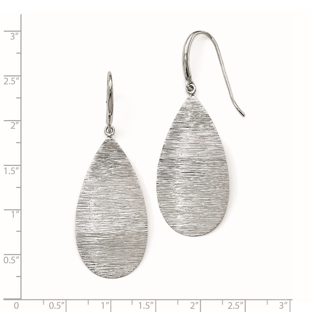 Sterling Silver Polished Textured Dangle Earrings Image 3 Brummitt Jewelry Design Studio LLC Raleigh, NC