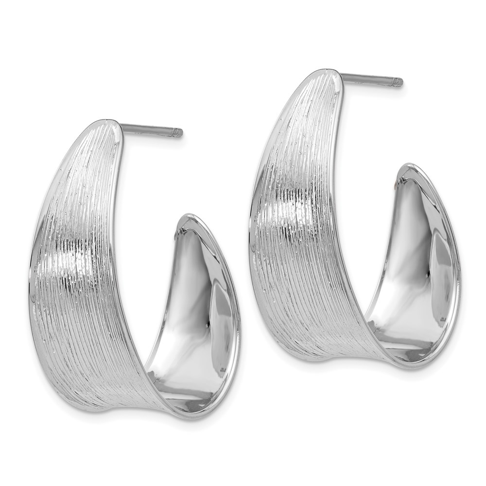Sterling Silver Polished Textured Earrings Image 2 Brummitt Jewelry Design Studio LLC Raleigh, NC