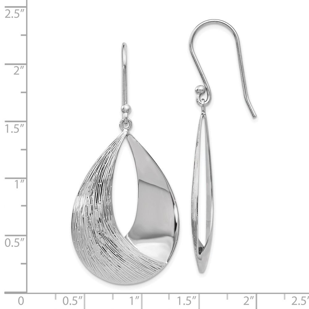 Sterling Silver Polished Textured Dangle Earrings Image 3 Brummitt Jewelry Design Studio LLC Raleigh, NC