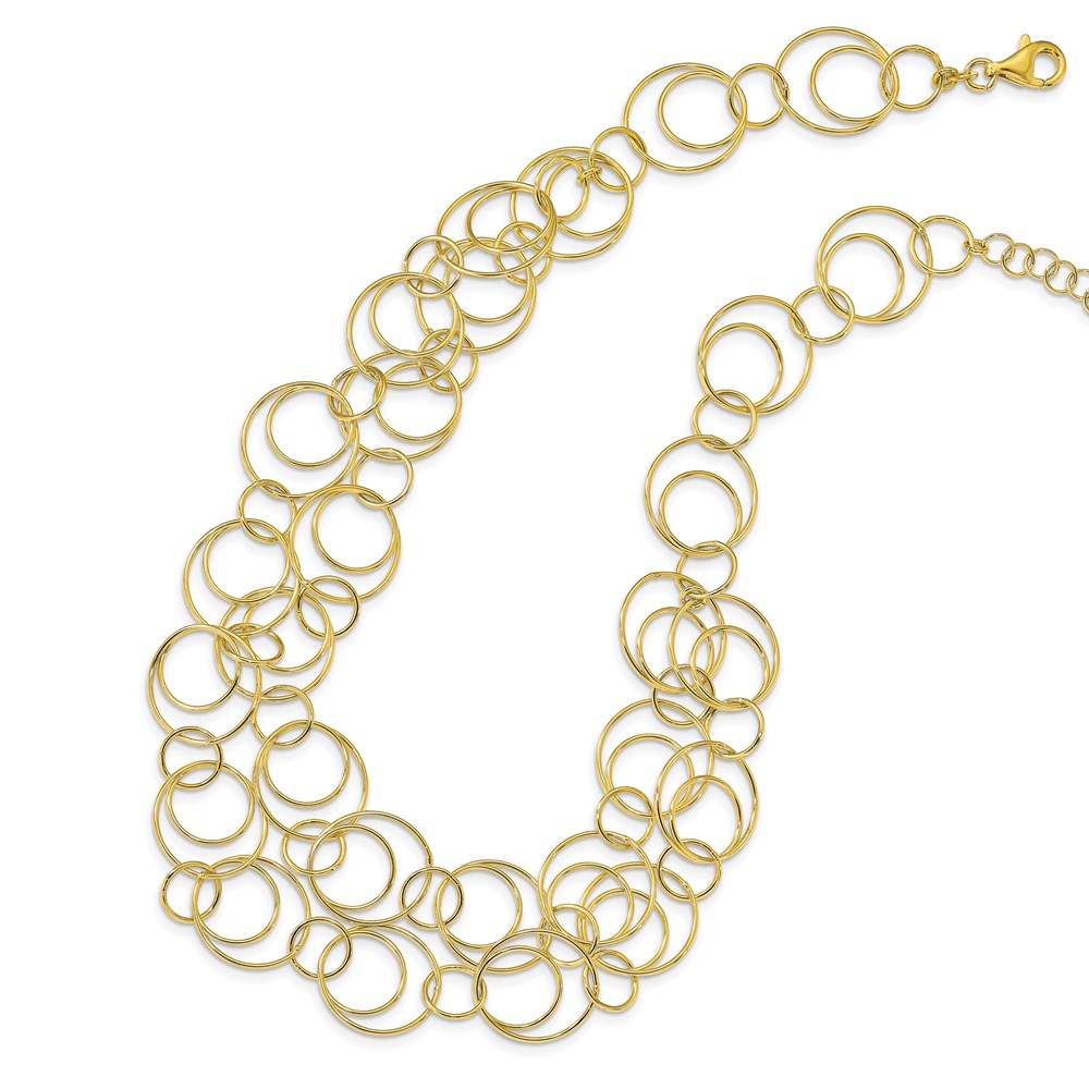 Gold-Tone Sterling Silver Polished Necklace Image 2 Brummitt Jewelry Design Studio LLC Raleigh, NC