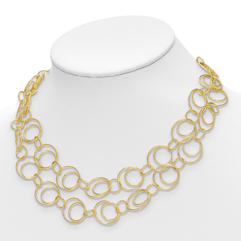 Gold-Tone Sterling Silver Polished Necklace Image 4 Brummitt Jewelry Design Studio LLC Raleigh, NC