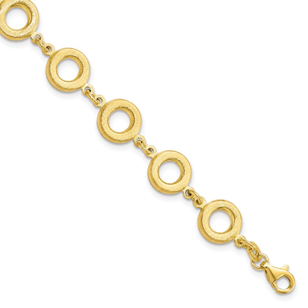 Gold-Tone Sterling Silver Textured Link Bracelet Brummitt Jewelry Design Studio LLC Raleigh, NC