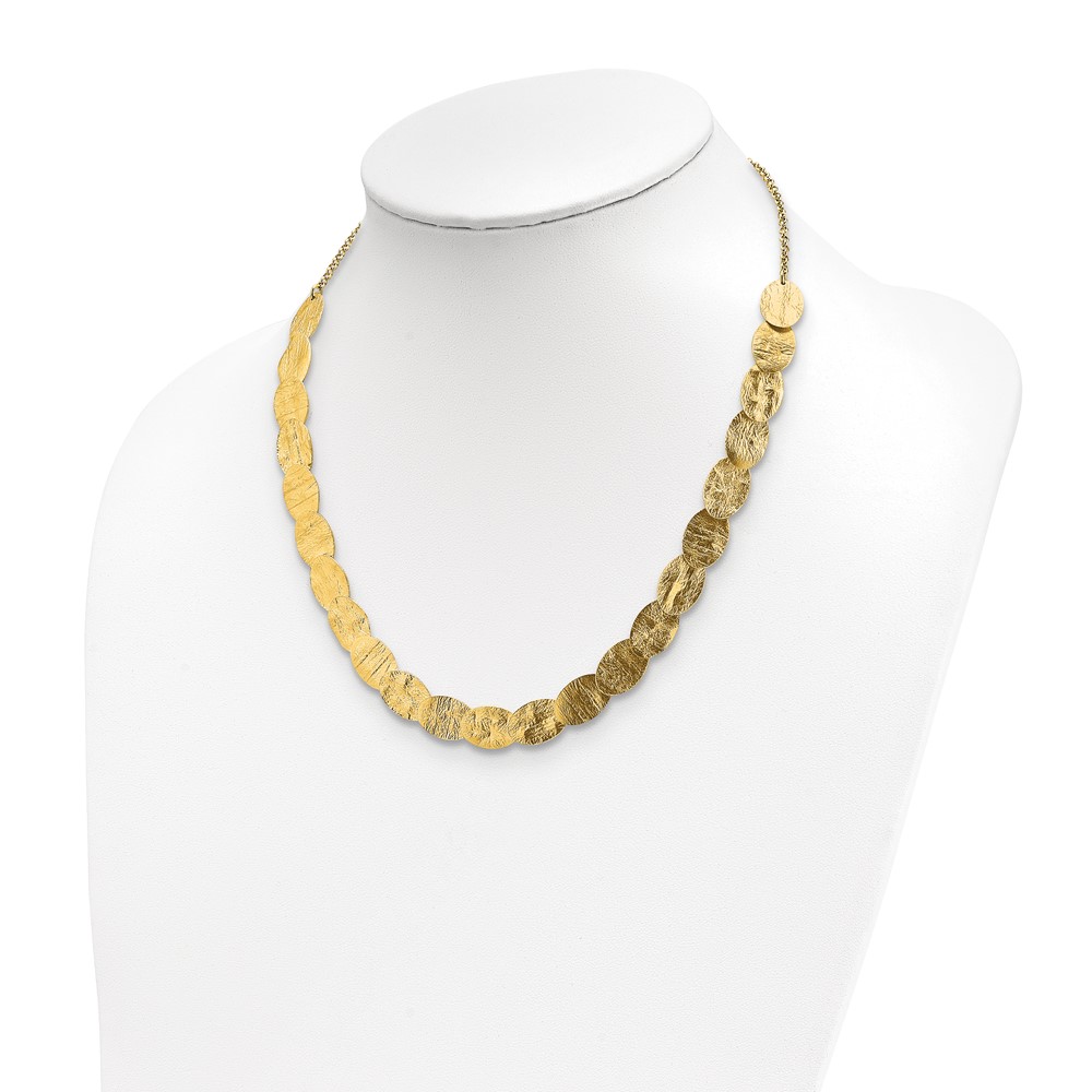 Gold-Tone Sterling Silver Textured Necklace Image 3 Brummitt Jewelry Design Studio LLC Raleigh, NC