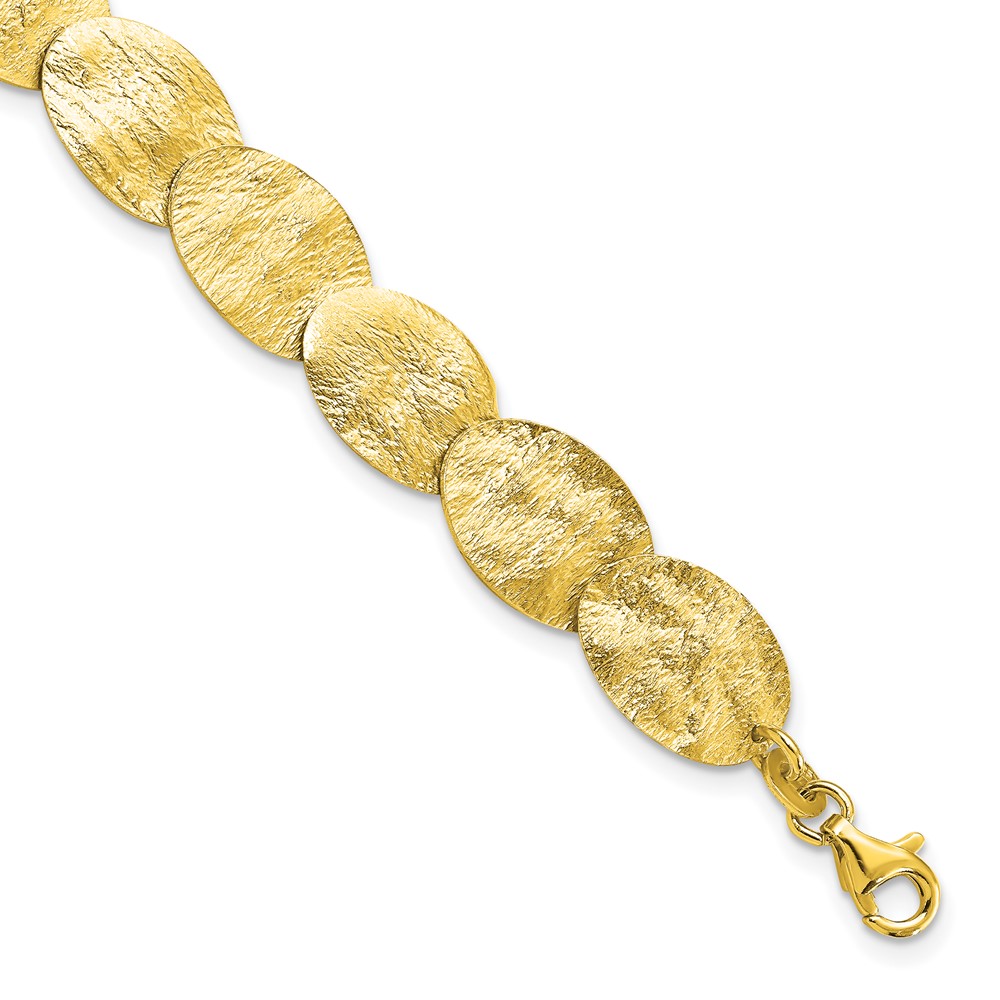Gold-Tone Sterling Silver Textured Bracelet by Leslie
