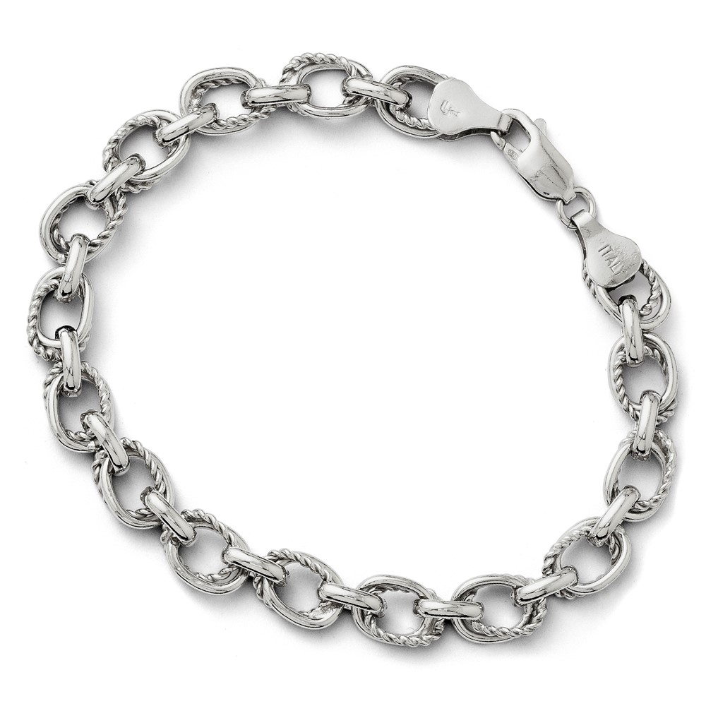Sterling Silver Polished Textured Link Bracelet Brummitt Jewelry Design Studio LLC Raleigh, NC