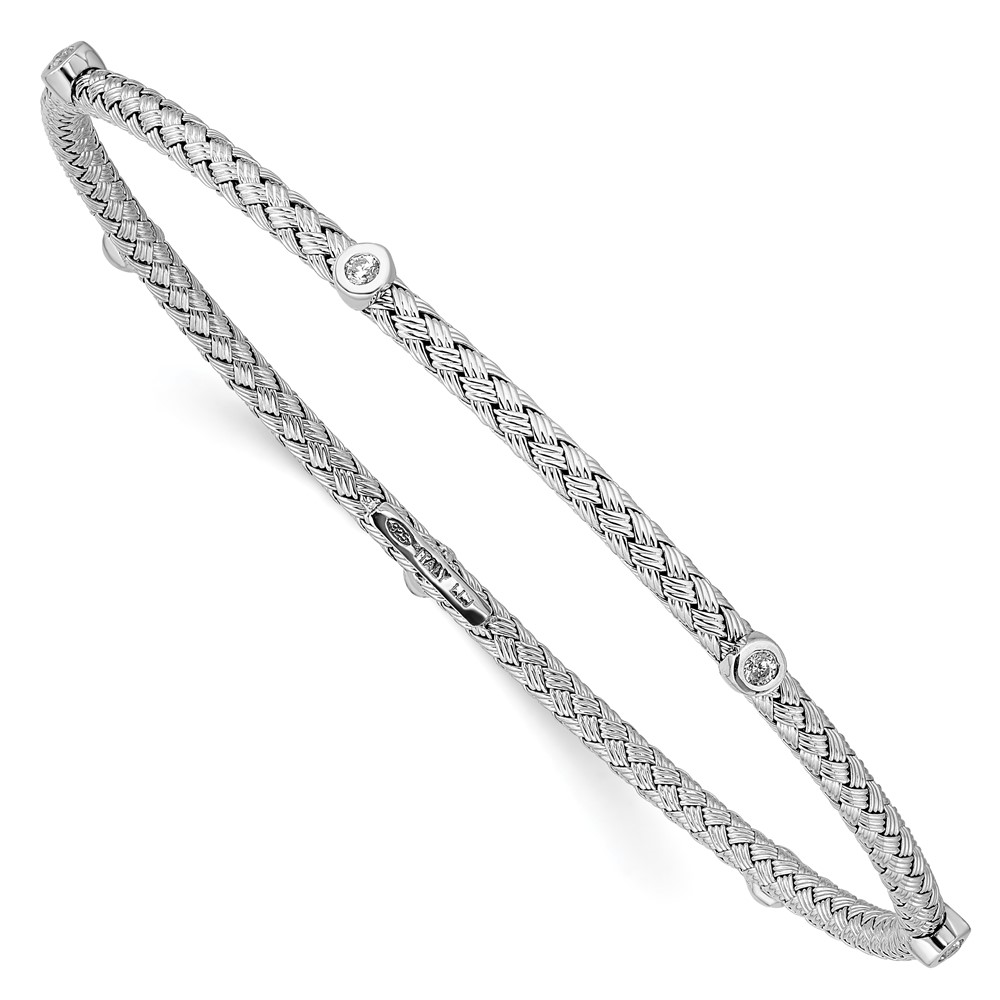 Sterling Silver Polished Textured Bangle Bracelet Raleigh Diamond Fine Jewelry Raleigh, NC