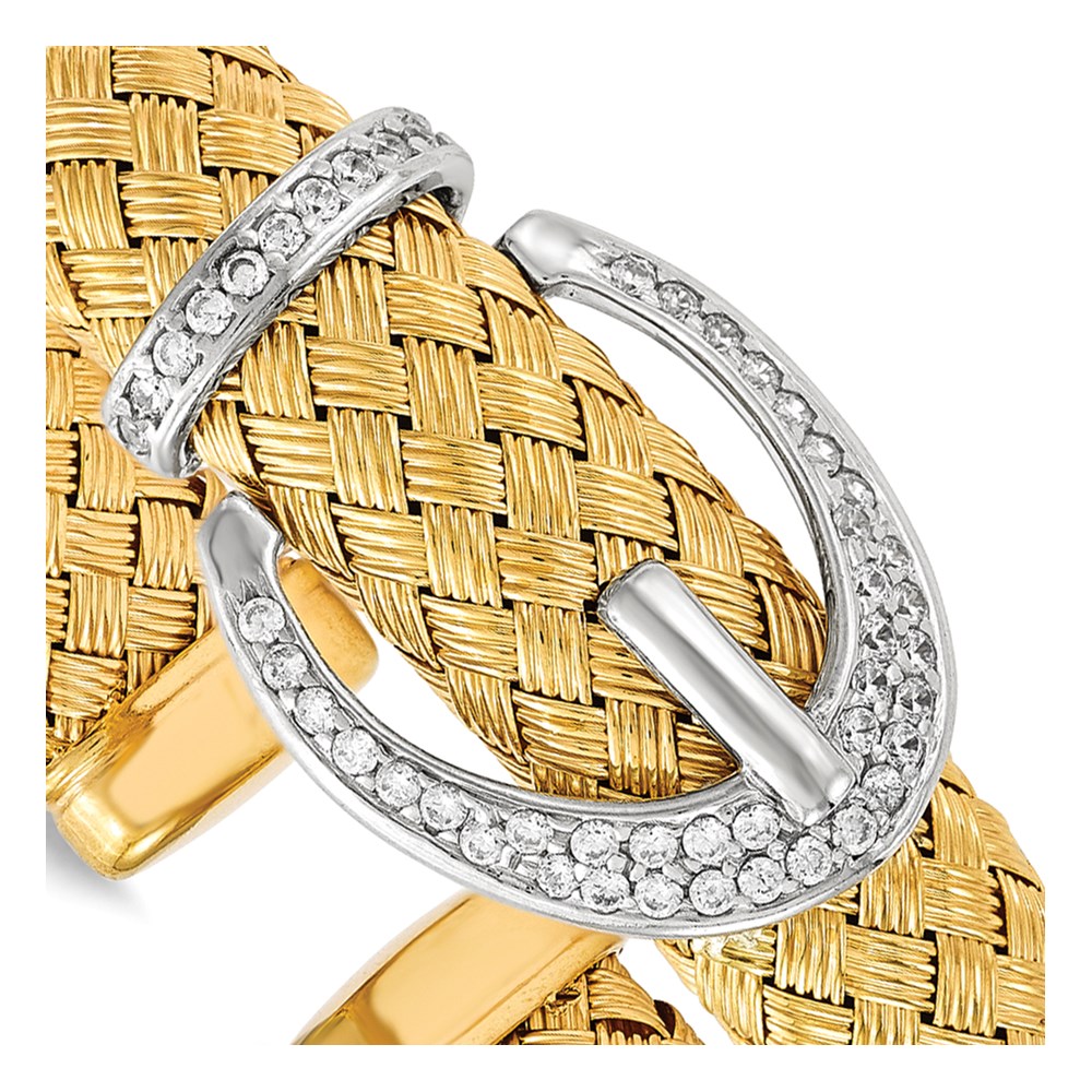 Gold-Tone Sterling Silver Bangle Bracelet Image 2 Brummitt Jewelry Design Studio LLC Raleigh, NC