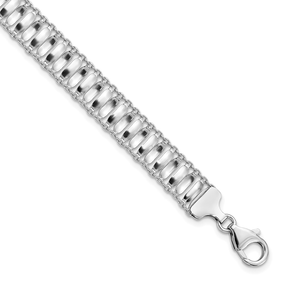 Top 10 Jewelry Gift Leslies Sterling Silver Polished and Textured Link Bracelet