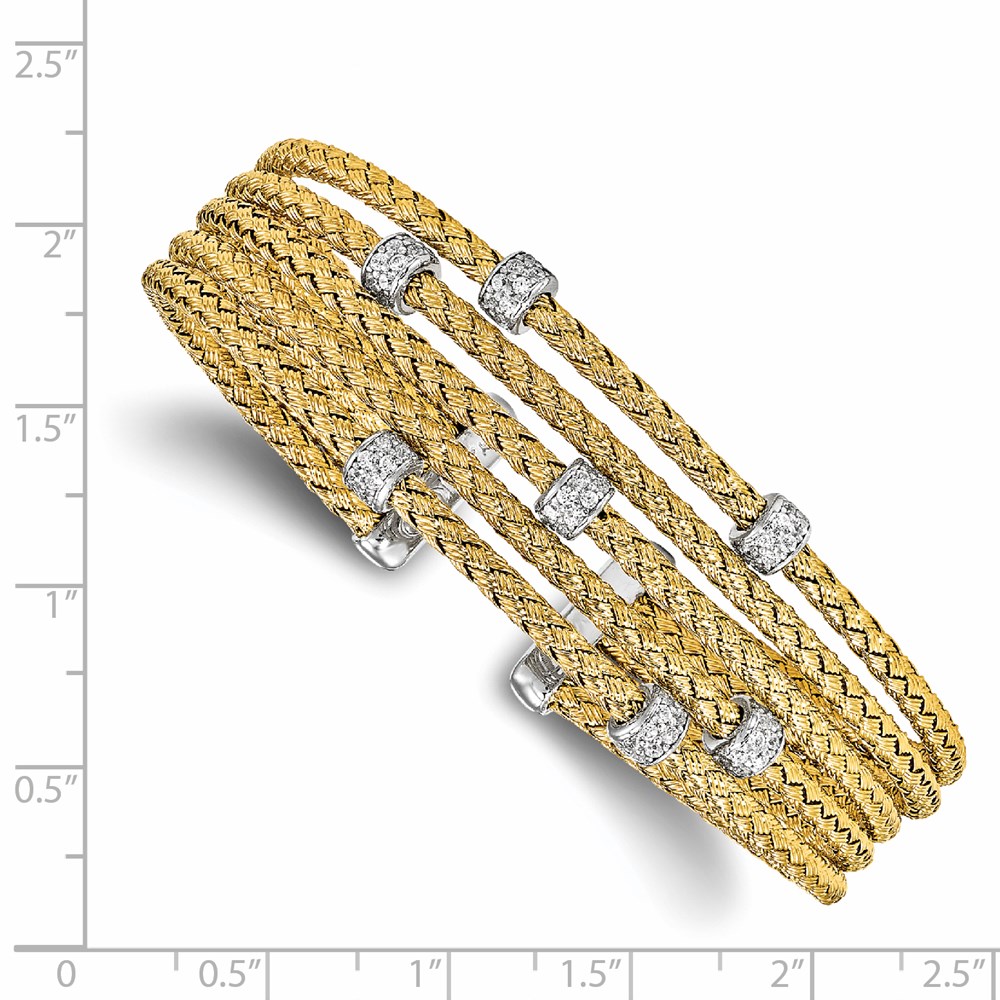 Gold-Tone Sterling Silver Cuff Bracelet Image 3 Brummitt Jewelry Design Studio LLC Raleigh, NC