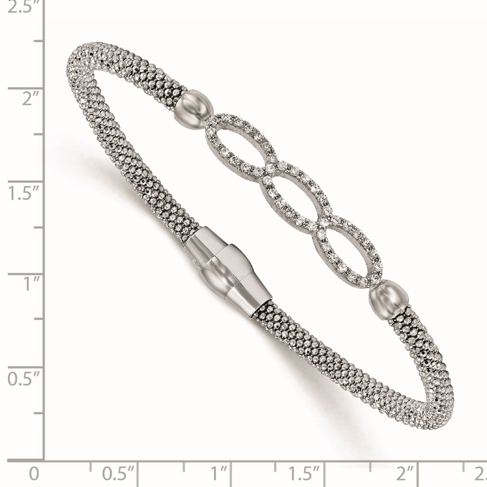Sterling Silver Polished Textured Bracelet Image 2 Brummitt Jewelry Design Studio LLC Raleigh, NC