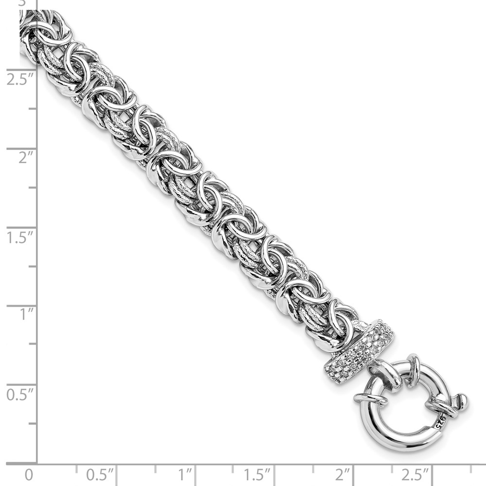 Sterling Silver Polished Textured Bracelet Image 3 Brummitt Jewelry Design Studio LLC Raleigh, NC