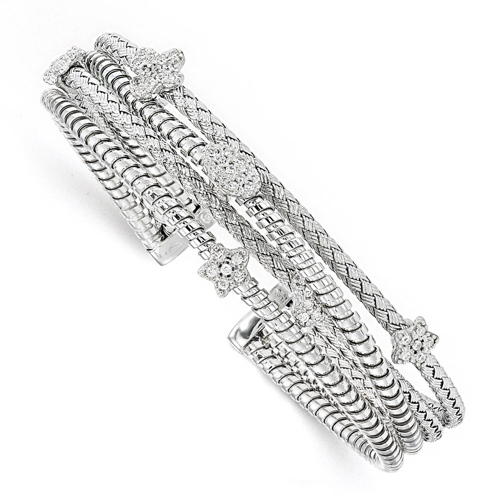 Sterling Silver Polished Textured Bangle Bracelet Brummitt Jewelry Design Studio LLC Raleigh, NC
