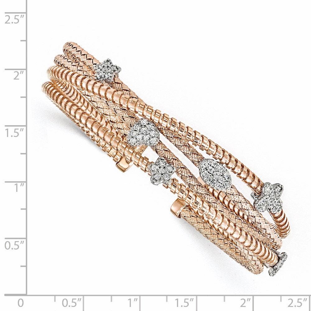 Sterling Silver Polished Textured Bangle Bracelet Image 2 Brummitt Jewelry Design Studio LLC Raleigh, NC