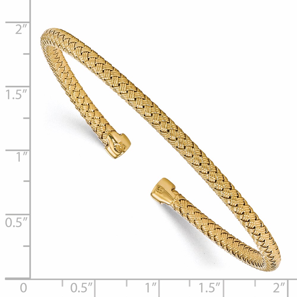 Gold-Plated Sterling Silver Bangle Bracelet Image 2 Raleigh Diamond Fine Jewelry Raleigh, NC