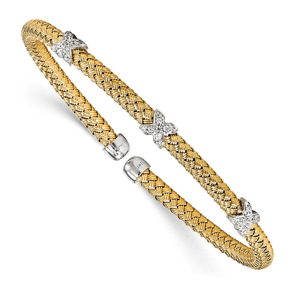 Gold-Tone Sterling Silver Cuff Bracelet Raleigh Diamond Fine Jewelry Raleigh, NC