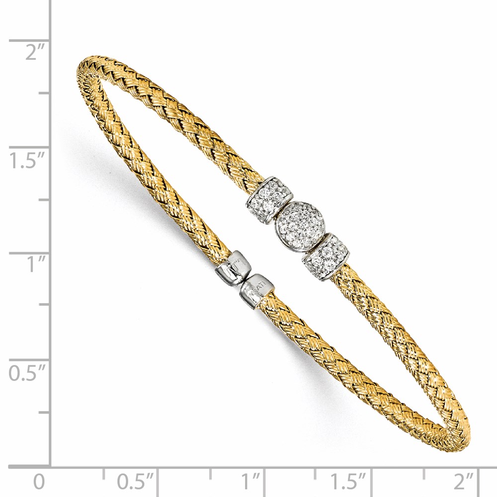 Gold-Tone Sterling Silver Cuff Bracelet Image 2 Brummitt Jewelry Design Studio LLC Raleigh, NC