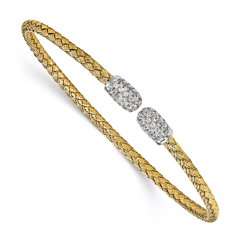 Gold-Tone Sterling Silver Cuff Bracelet Raleigh Diamond Fine Jewelry Raleigh, NC