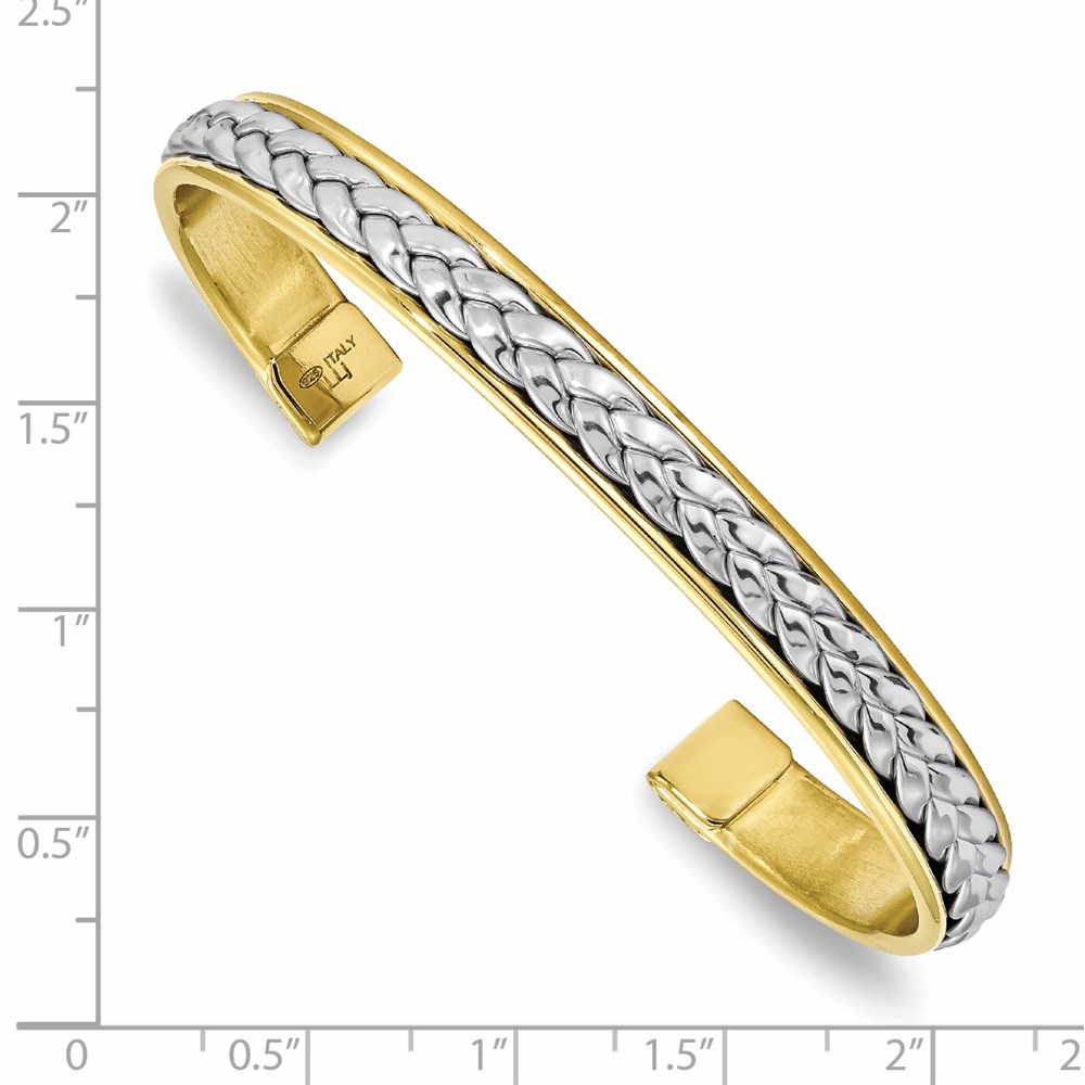Gold-Tone Sterling Silver Polished Bangle Bracelet Image 2 Brummitt Jewelry Design Studio LLC Raleigh, NC