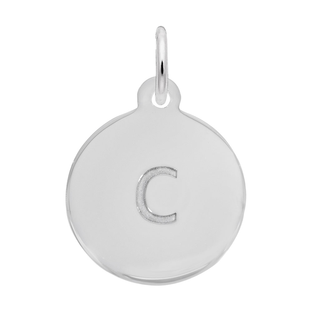Petite Initial Disc - Lower Case Block c Mees Jewelry Chillicothe, OH