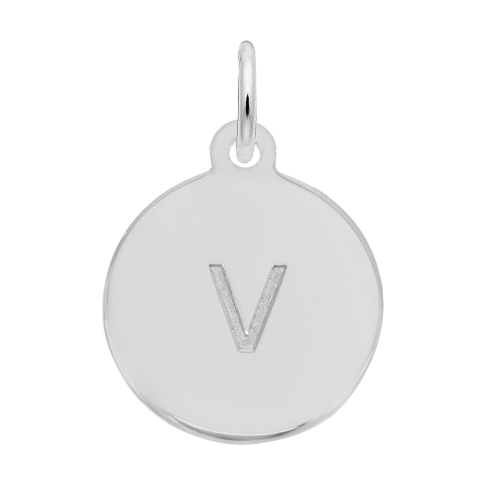 Petite Initial Disc - Lower Case Block v Mees Jewelry Chillicothe, OH