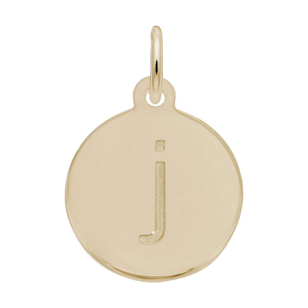 Petite Initial Disc - Lower Case Block j Mees Jewelry Chillicothe, OH