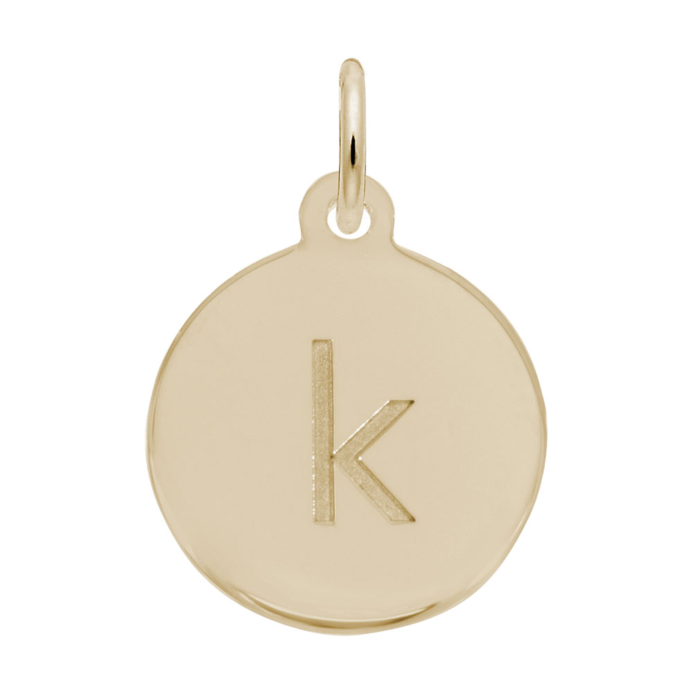Petite Initial Disc - Lower Case Block k Mees Jewelry Chillicothe, OH