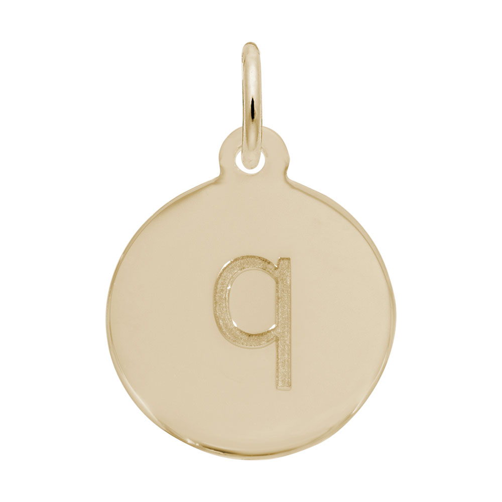 Petite Initial Disc - Lower Case Block q Mees Jewelry Chillicothe, OH