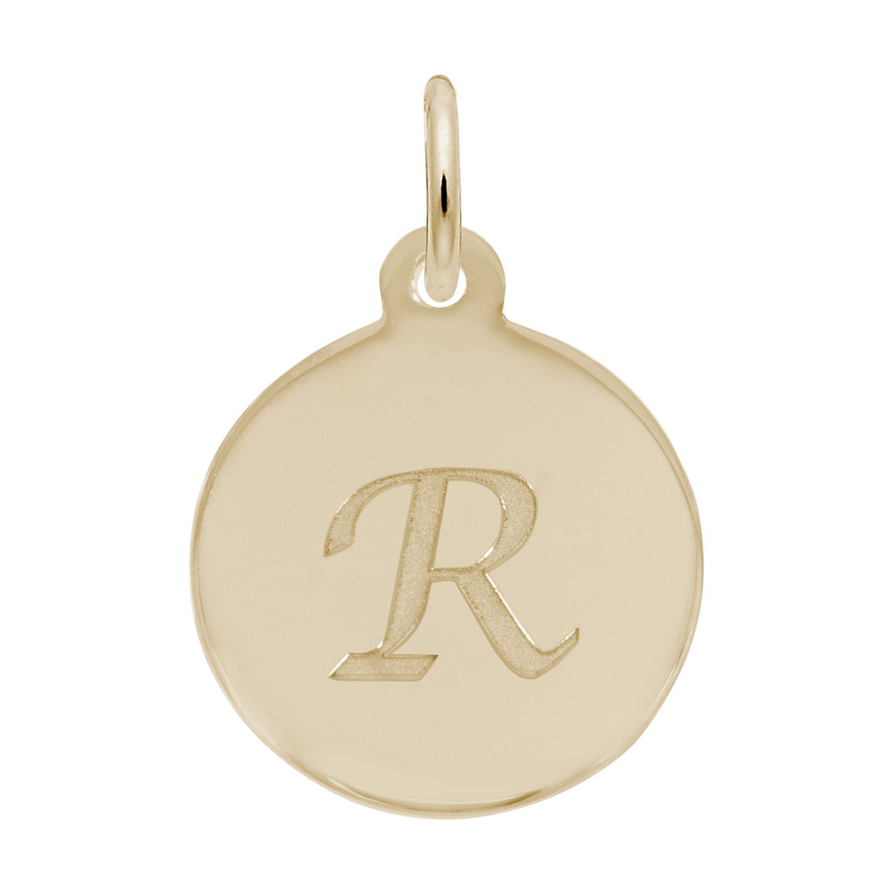 PETITE INITIAL DISC - SCRIPT R Mees Jewelry Chillicothe, OH