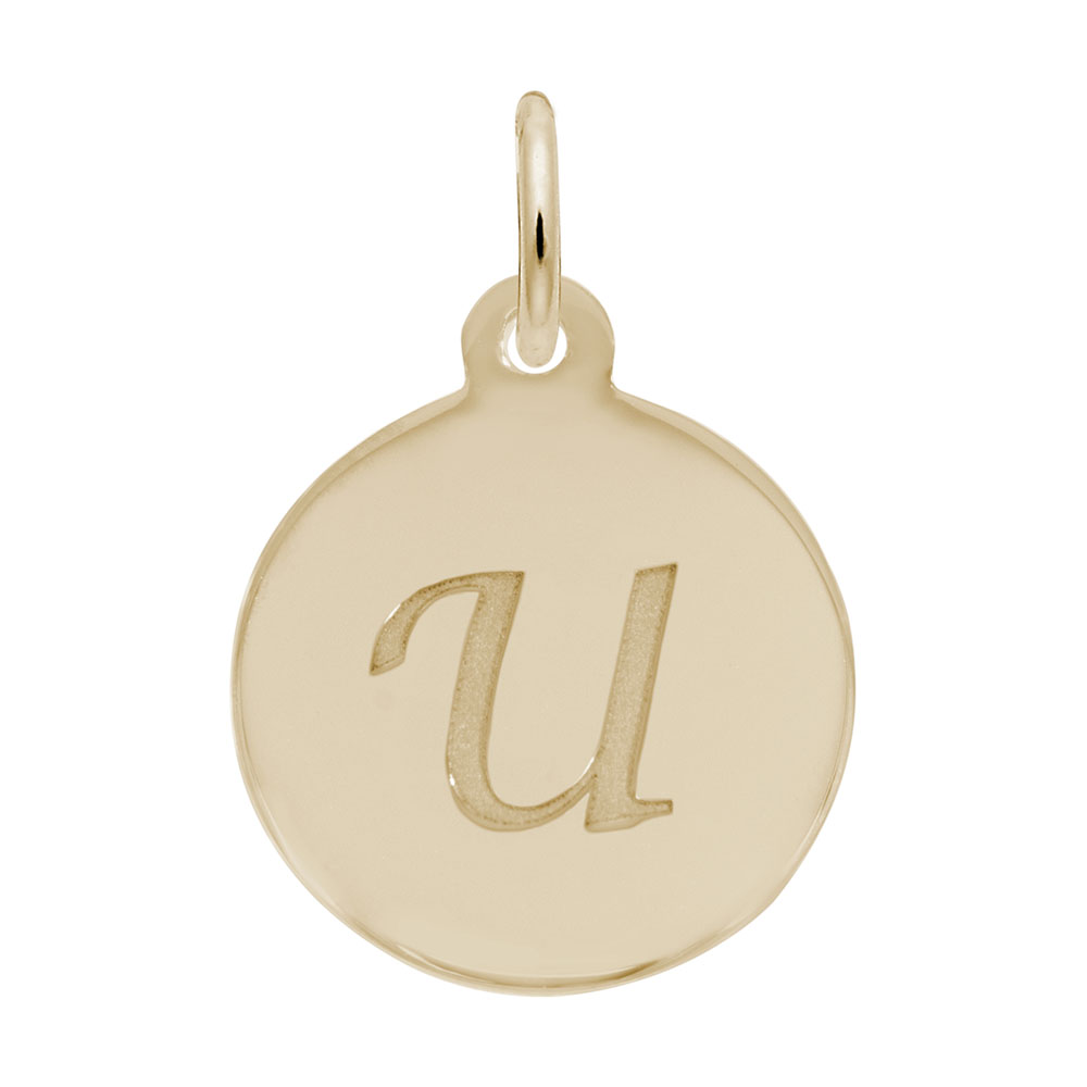 PETITE INITIAL DISC - SCRIPT U Mees Jewelry Chillicothe, OH