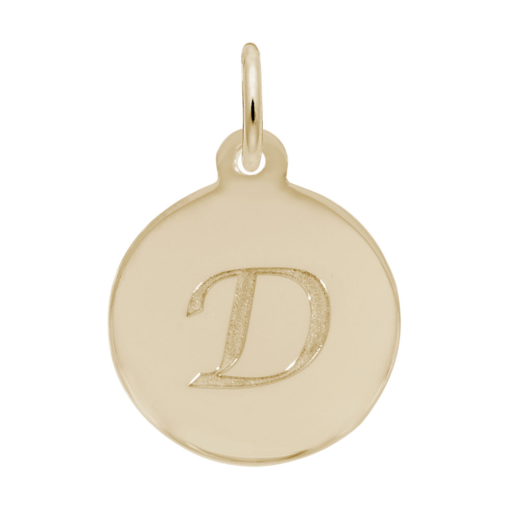 PETITE INITIAL DISC - SCRIPT D Mees Jewelry Chillicothe, OH
