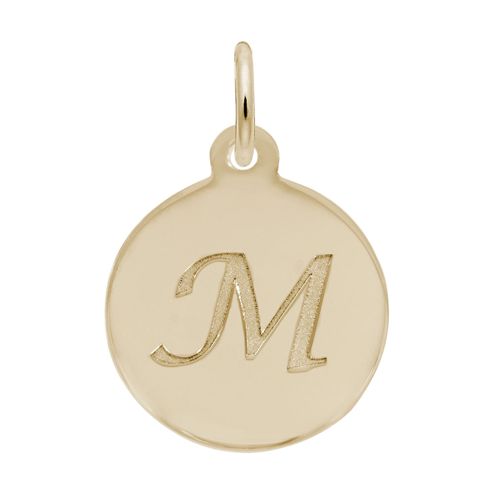 PETITE INITIAL DISC - SCRIPT M Mees Jewelry Chillicothe, OH