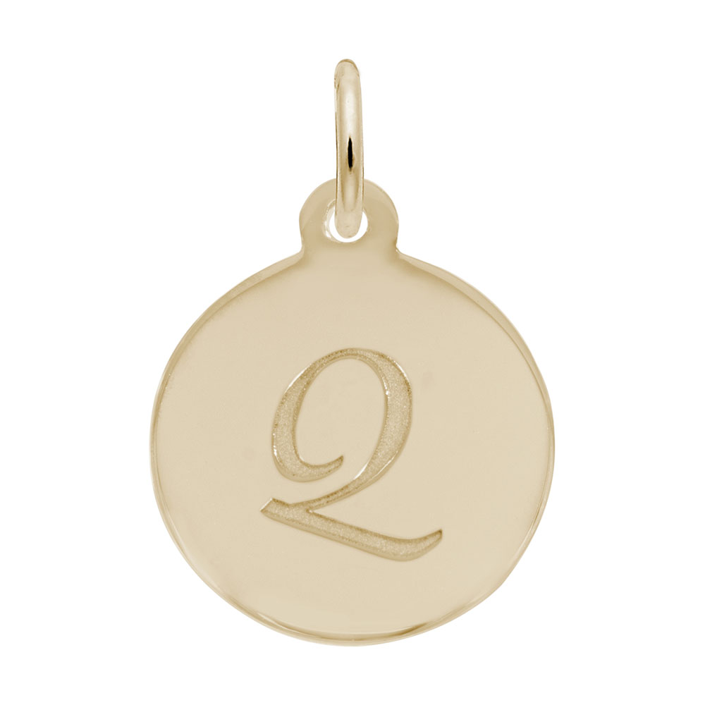 PETITE INITIAL DISC - SCRIPT Q Mees Jewelry Chillicothe, OH