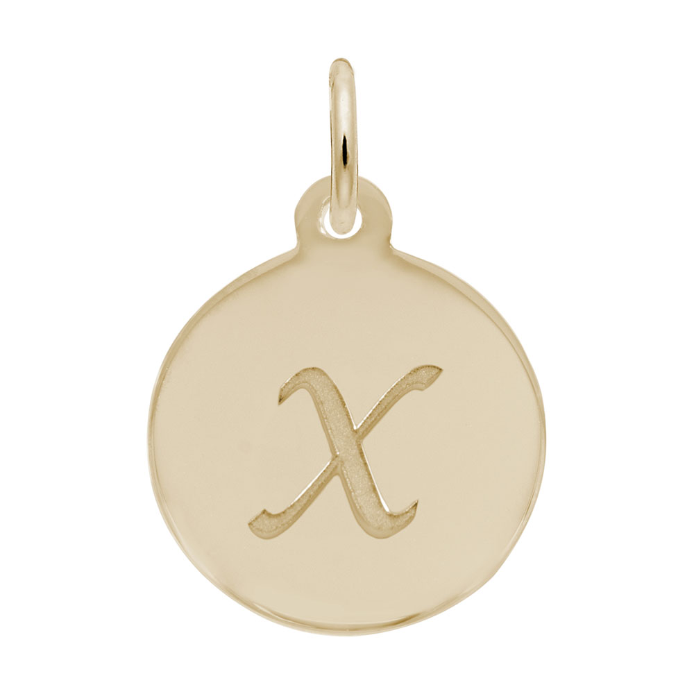 PETITE INITIAL DISC - SCRIPT X Mees Jewelry Chillicothe, OH