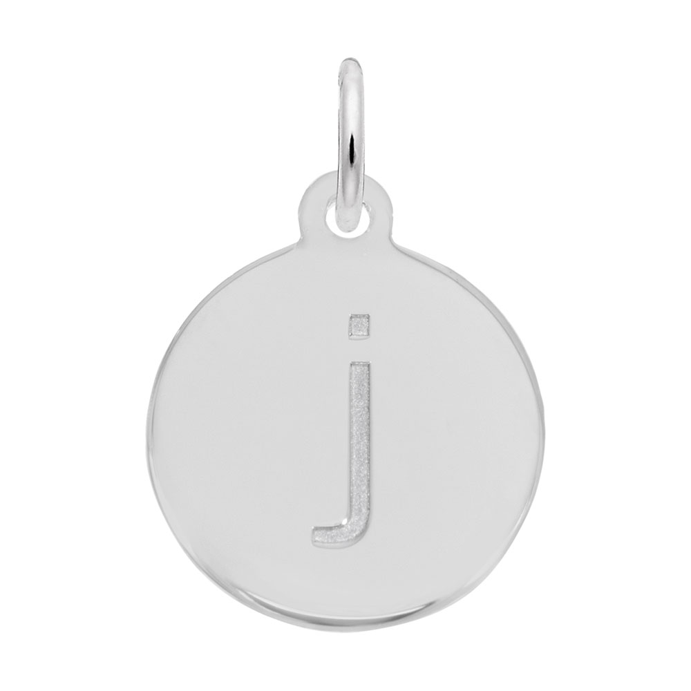 Petite Initial Disc - Lower Case Block j Designer Jewelers Westborough, MA