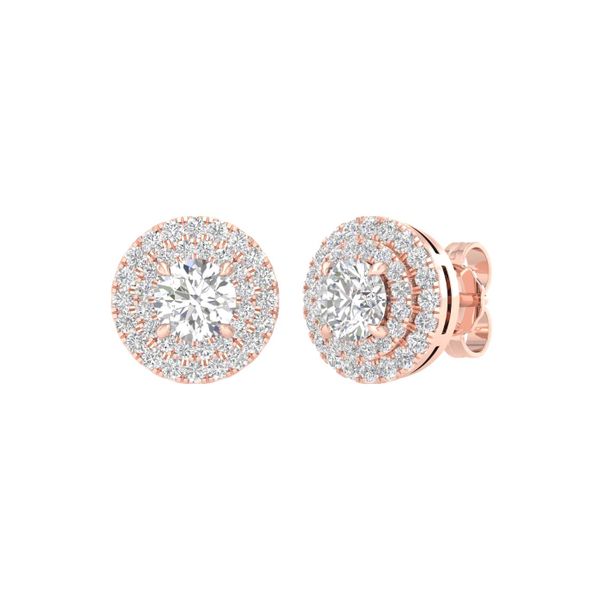 Double Halo Earrings (Round) Valentine's Fine Jewelry Dallas, PA