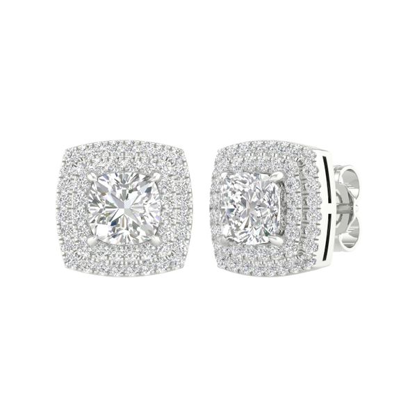 Double Halo Earring (Cushion Shape With Round Centre) Valentine's Fine Jewelry Dallas, PA