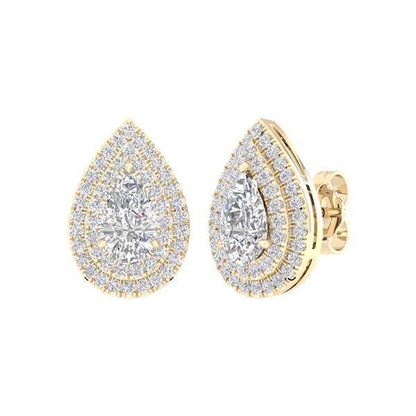 Double Halo Earring (Pear) Valentine's Fine Jewelry Dallas, PA