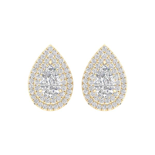 Double Halo Earring (Pear) Image 4 Valentine's Fine Jewelry Dallas, PA