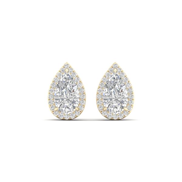 Halo Earrings (Pear) Image 4 Valentine's Fine Jewelry Dallas, PA