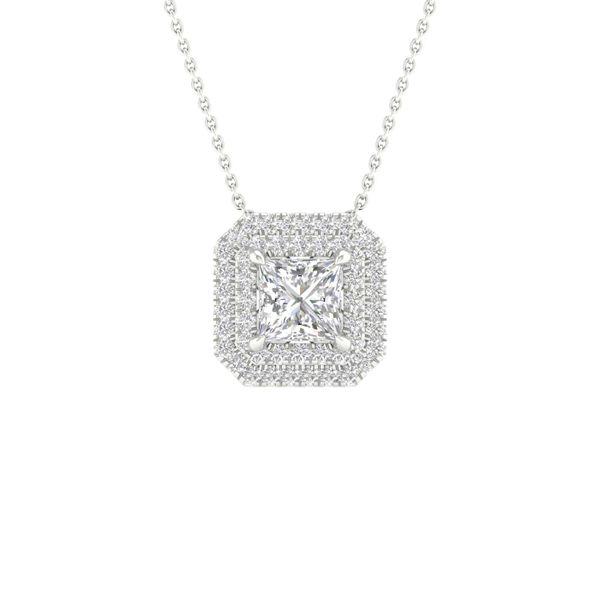 Double Halo Pendant (Princess) Valentine's Fine Jewelry Dallas, PA