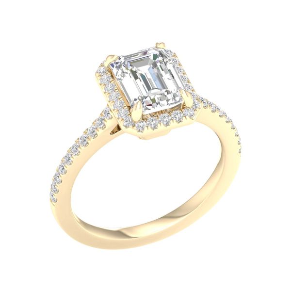Halo Engagement Ring (Emerald) Image 3 Valentine's Fine Jewelry Dallas, PA