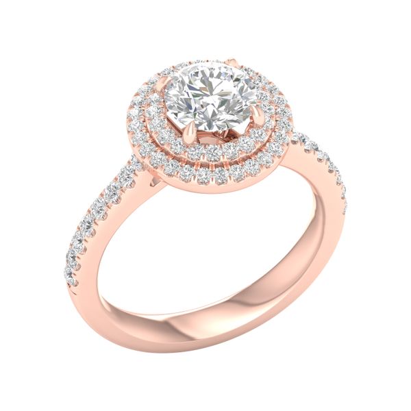 Double Halo Engagement Ring (Round) Image 2 Valentine's Fine Jewelry Dallas, PA