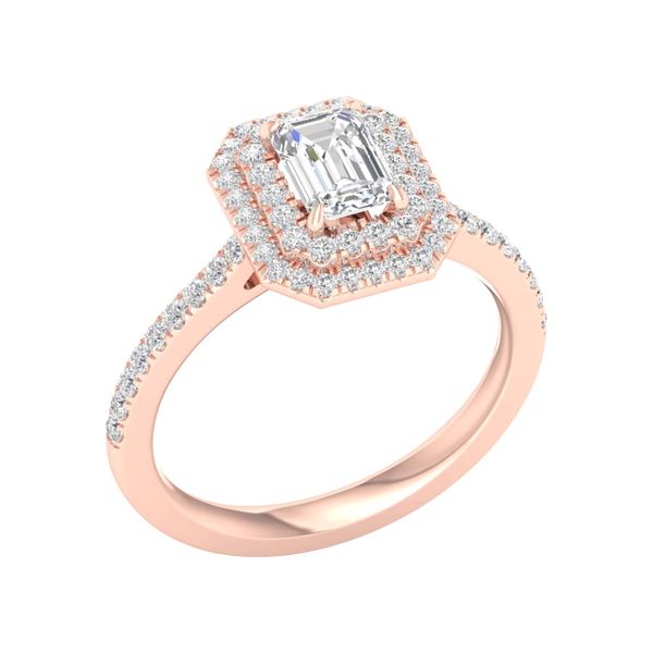 Double Halo Engagement Ring (Emerald) Image 2 Valentine's Fine Jewelry Dallas, PA