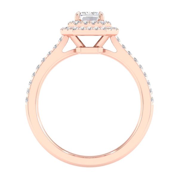 Double Halo Engagement Ring (Emerald) Image 4 Valentine's Fine Jewelry Dallas, PA