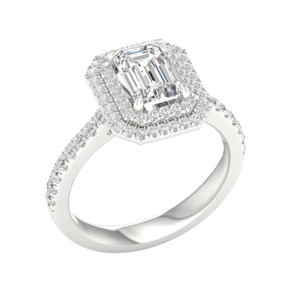 Double Halo Engagement Ring (Emerald) Image 2 Valentine's Fine Jewelry Dallas, PA