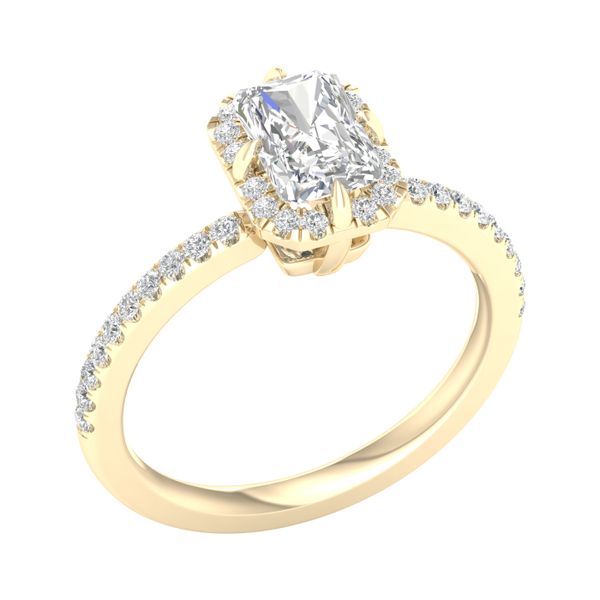 East West Prong Engagement Ring ( Radiant Halo) Image 2 Valentine's Fine Jewelry Dallas, PA