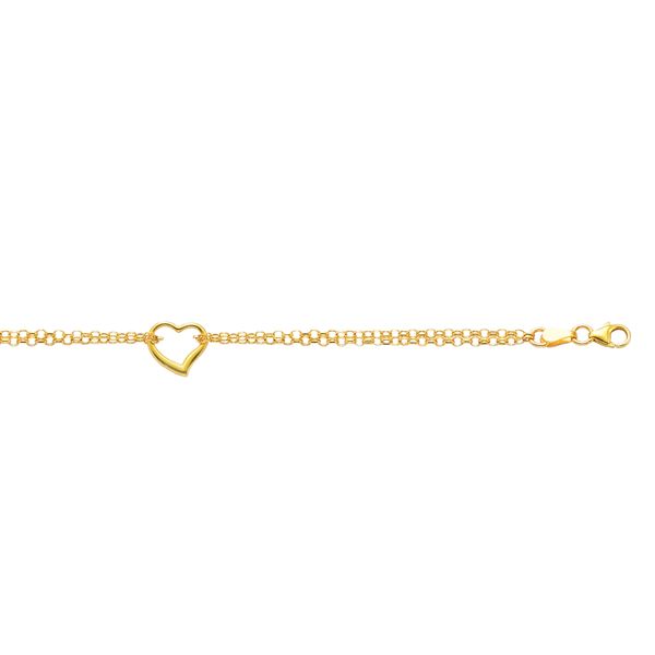 10K Gold Polished Heart Anklet  Adair Jewelers  Missoula, MT