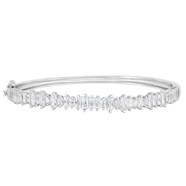 Silver White CZ Scattered Baguette Bangle Adair Jewelers  Missoula, MT