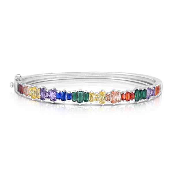 Silver Rainbow CZ Scattered Baguette Bangle  Adair Jewelers  Missoula, MT